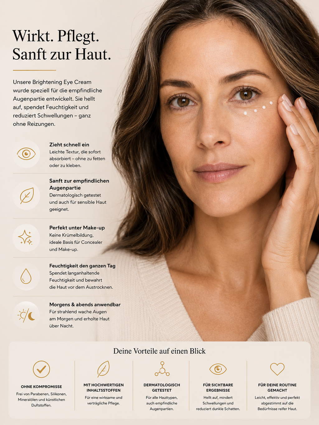 Strahlende Augencreme