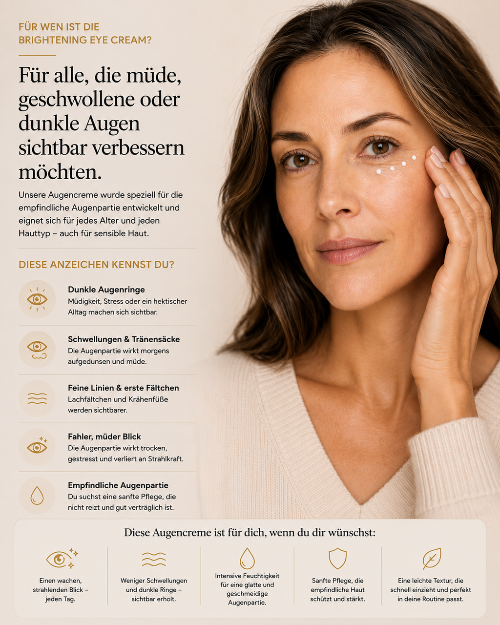 Strahlende Augencreme
